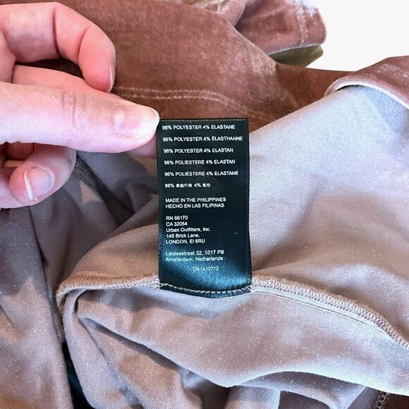 Anthropologie Open Back Top Pink Velvet Size S Strappy Long Sleeve Bows Evening - Picture 9 of 9